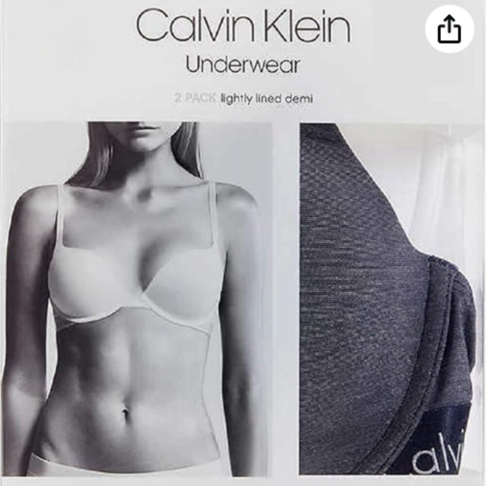 Calvin Klein Women's 2-Pack Lightly Lined Demi Bras 36C
